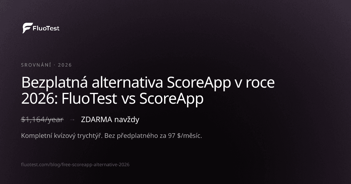 Bezplatná alternativa ScoreApp v roce 2026: FluoTest vs ScoreApp