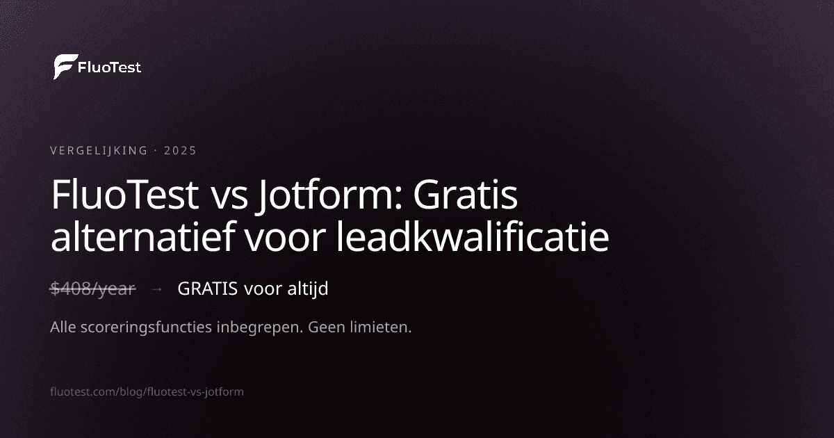 FluoTest vs Jotform: Gratis alternatief voor leadkwalificatie