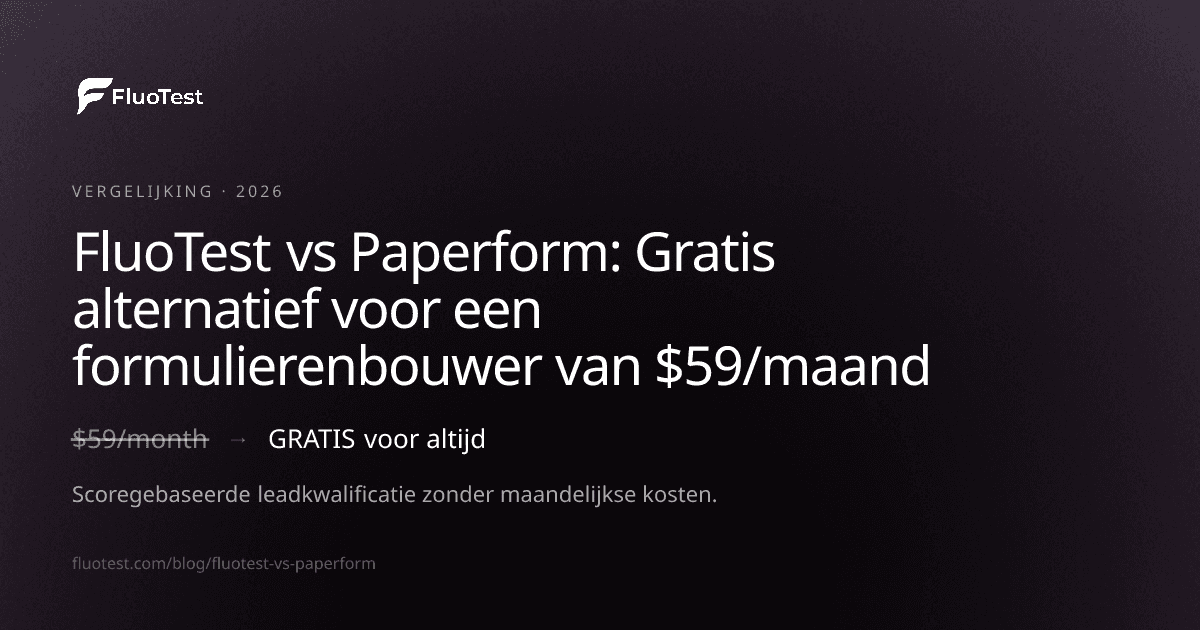 FluoTest vs Paperform: Gratis alternatief voor een formulierenbouwer van $59/maand