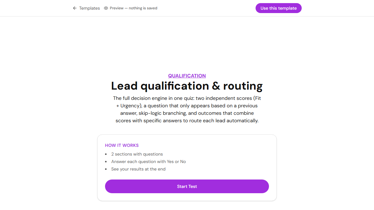 Lead Qualification & Routing Template